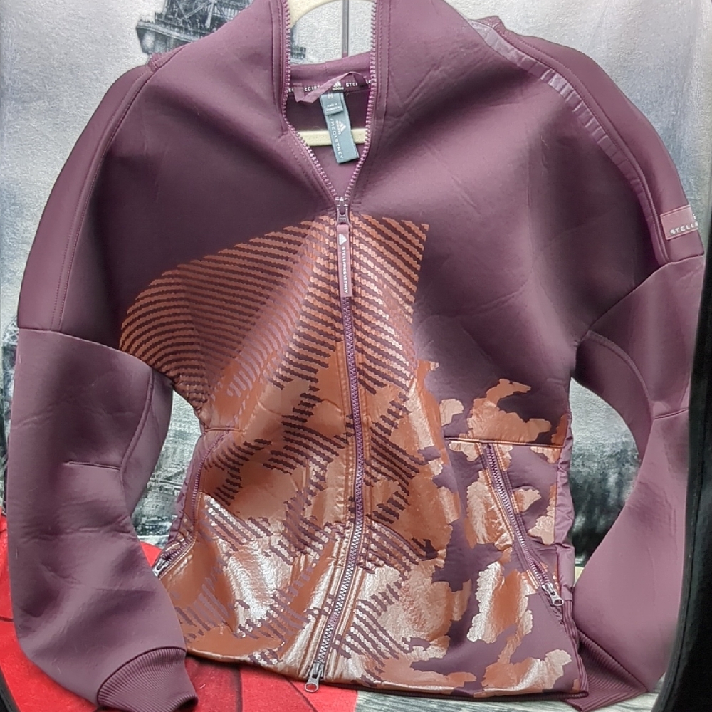 Adidas X Stella McCartney Burgundy Plum Jacket Medium